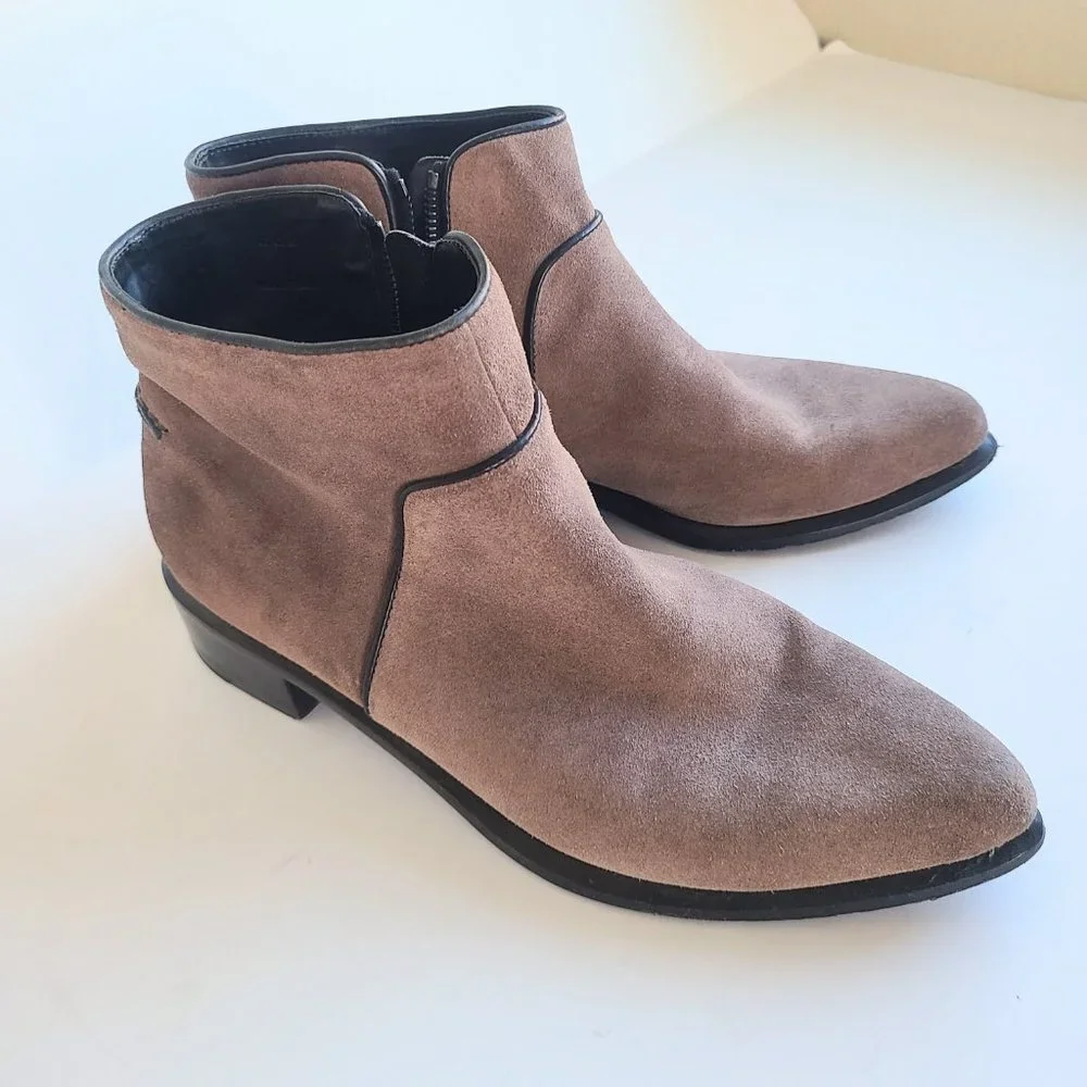 Rag & Bone 'Aston' Taupe Brown Suede Ankle Booties US Size 10 / EU Size 40